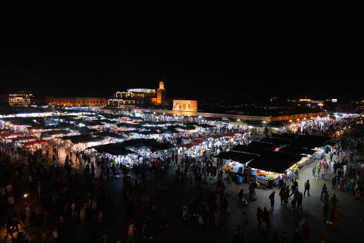 The famous night market in Marrakesh