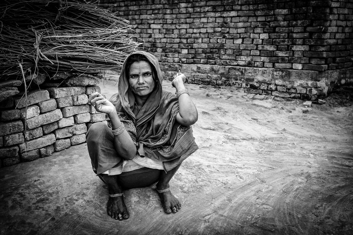 Village woman resting